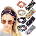 DRESHOW 8 Pack Headbands for Women Yoga Knotted Headbands Elastic Criss Cross Hair Accessories Sports Head Wrap Non Slip