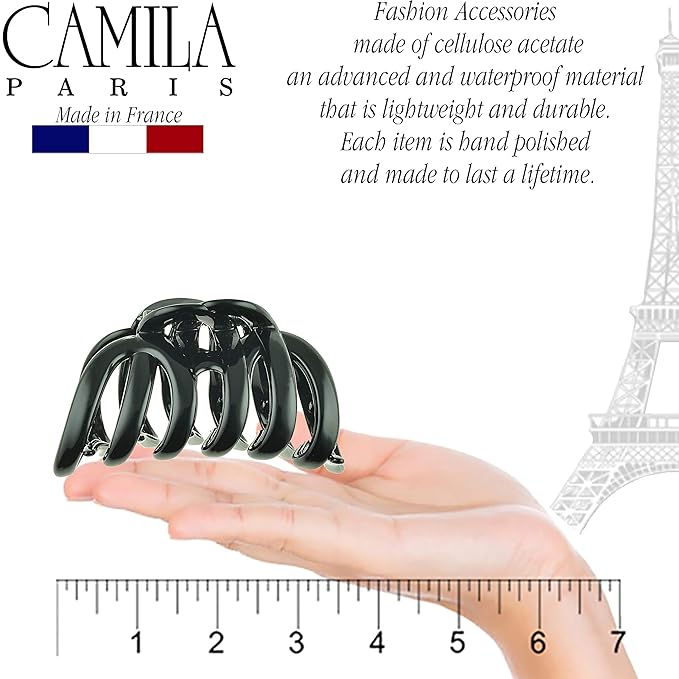 Camila Paris AD719 French Octopus Hair Clip, Large Hair Clips for Thick Hair, Girls Big Hair Claw Clip for Long Hair, Durable Jaw Hair Clips for Women for Thick Hair Strong No-Slip Grip Made in France