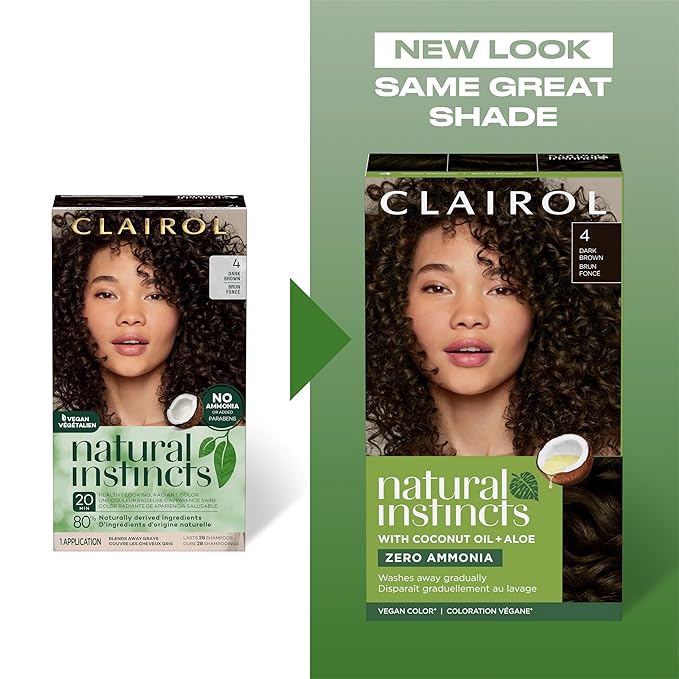 Clairol Natural Instincts Demi-Permanent Hair Color, 6 Light Brown Hair Color, Pack of 1