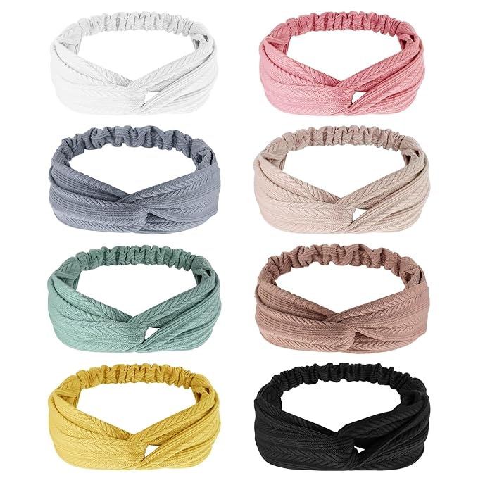 Elastic Knotted Headbands for Women Cloth Head Hair Bands for Women's Hair Non Slip Boho Wrap Twisted Hair Accessories