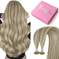 YoungSee K Tip Hair Extensions Light Brown Highlight Ktip Human Hair Extensions for Working Light Brown with Blonde Highlight 20In Soft 50s/50g
