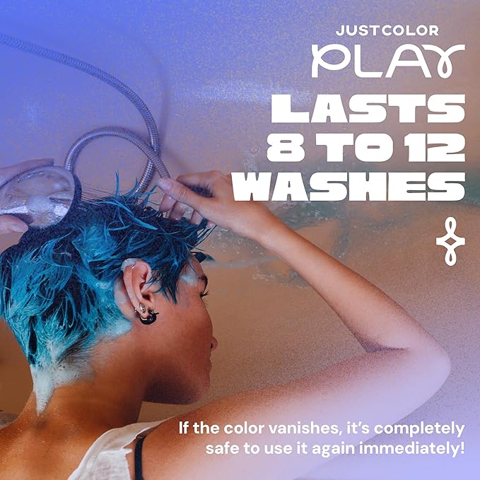 Just Color Hair Dye Spray | Semi-Permanent | Adjustable Tone | Sets in 10 Minutes | Stain-Free | Lasts 8-12 Washes | Pink Cosmos Hair Dye Spray | Ammonia & PPD Free | Pack of 2