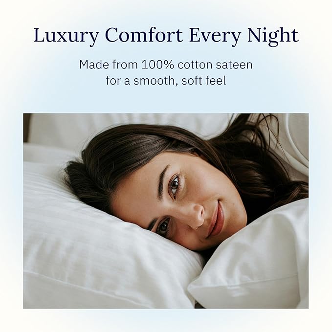 California Design Den Standard Queen Size Pillowcase Set - 400 Thread Count, 100% Cotton Sateen, Set of 2 Pillow Covers, Soft and Breathable - Dark Purple