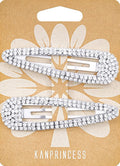 Hair Clips, 2Pcs 3.1Inch Rhinestone, Silver, Hair Accessories, Hair Barrettes for Women Girls Bridal, Wedding, Party, Prom