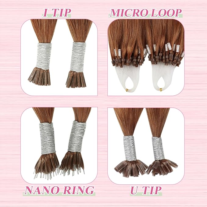 YoungSee U Tip Hair Extensions Human Hair Copper Utip Hair Extensions for Long Hair Copper 22In 50s/50G