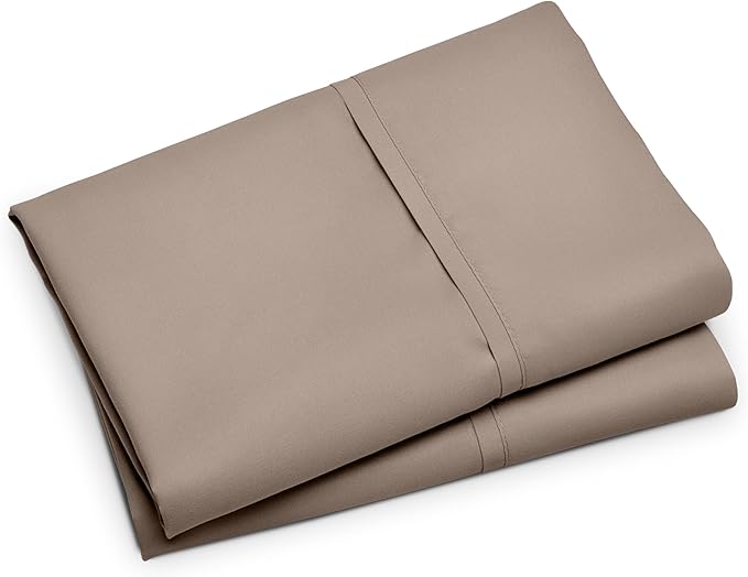 Bare Home Microfiber Pillow Cases - King Size Set of 2 - Cooling Pillowcases - Double Brushed - Taupe Pillowcases 2 Pack - Easy Care (King Pillowcase Set of 2, Taupe)