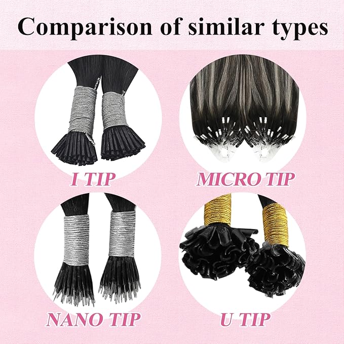 YoungSee Micro Bead Hair Extensions Real Human Hair Ombre Microlink Hair Extensions Human Hair Balayage Black with Silver Micro Loop Hair Extension 14 Inch 50g 50s Microbead Extension for Short Hair