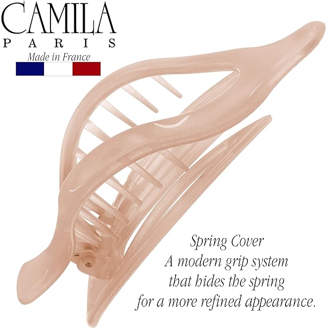 Camila Paris CP2399 French Hair Clips, Large Side Slide Hair Clips for Long Curly Wavy Hair, Strong Hold No Slip Grip, Girls Hair Claw Clips for Women, Styling Girls Hair Accessories, Made In France