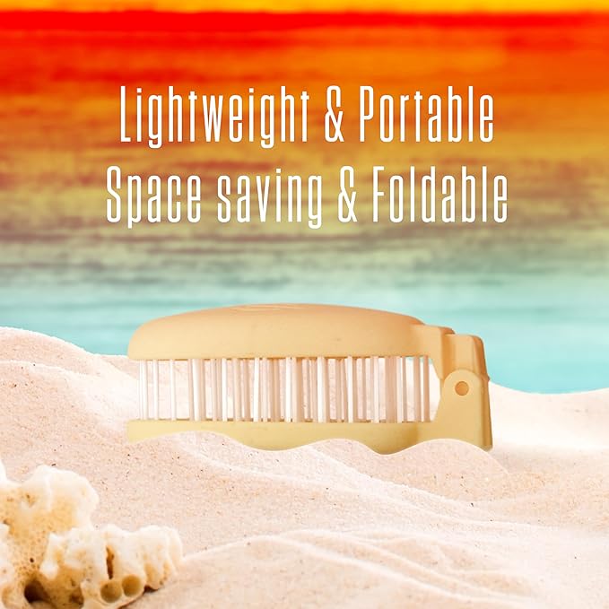 Mini Detangler Travel Hair Brush with Mirror, Makaron Hair Brushes for Women, Men and Kids, Unique 3D Flexible Design for All Hair Types, Styling Accessory, Travel Essentials for Women (POPULARYELLOW)