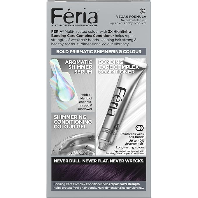 L’Oreal Paris Feria Multi-Faceted Shimmering Permanent Hair Color, 521 Cool Amethyst, Pack of 1 Hair Dye Kit