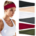 Sweat Bands Headbands for Women's Hair - 6 Pack Workout Wide Headband for Women Non Slip, Stretchy Athletic Head Band, Elastic Soft Fabric Hairbands, Sweatbands for Yoga Running Gym Sports Exercise