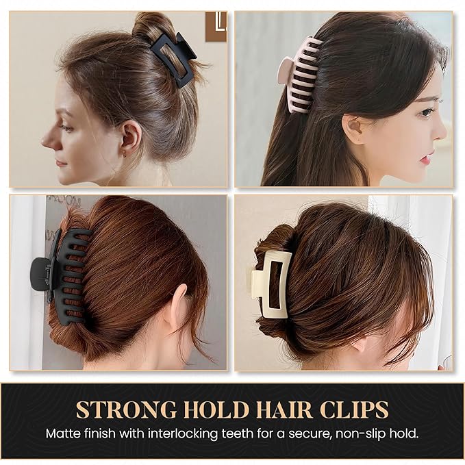 8 Pcs Hair Claw Clips for Women Hair Clips for Women | Claw Clips for Thick Hair Clips for Non Slip Strong Hold | Hair Accessories for Girls