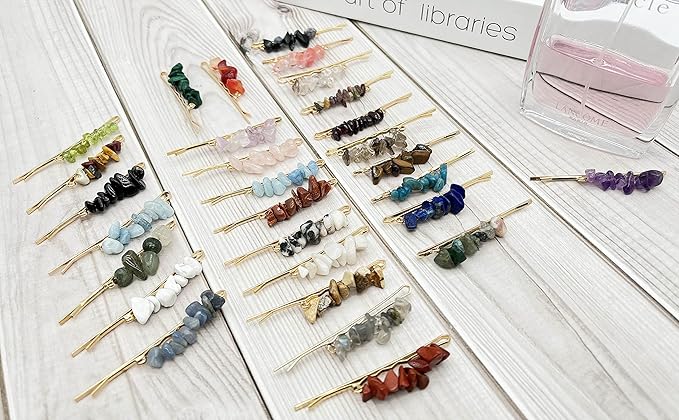 Crystal Hair Pins Gemstone Jeweled Bobby Pin Decorative Hair Accessories for Women Colorful Hairpins Set of 15
