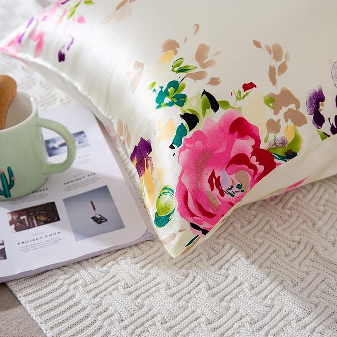 SLPBABY Silk Pillowcase for Hair and Skin with Hidden Zipper Print (Queen, Pattern5)
