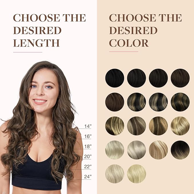 GOO GOO Clip in Hair Extensions Real Human Hair, Remy Human Hair Extensions Clip ins for Women, Natural Human Hair, 16inch 130g 7Pcs, 5 Light Ash Brown
