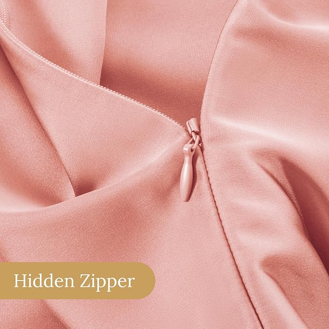INFIIXSO Silk Pillow Cases 2 Pack Standard Size, Ultra Smooth & Soft Mulberry Silk Pillow Case for Hair and Skin, Breathable Cooling Silk Pillowcase with Hidden Zipper (Blush Pink, 20x26 Inches)