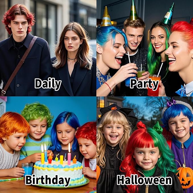 Halloween Hair Spray,Temporary Hair Color Spray for Women Kids Men,Washable Hairspray,Colored Hair Spray,Color Hairspray for Halloween,Party,Cosplay,Christmas Day (06#Red)