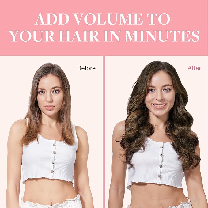 GOO GOO Clip in Hair Extensions Real Human Hair, Remy Human Hair Extensions Clip ins for Women, Natural Human Hair, 16inch 120g 7Pcs, 1D/2C/4E Chocolate Dip Color Melt