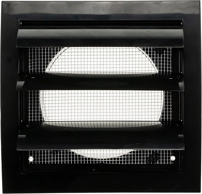 Repa Market 4 Inch Black Dryer Vent Hood/Duct Cover for Walls or Ducting/ABS Plastic Grille with Flaps & Insect Screen/Exhaust and Dryer Vent Covers for Indoor & Outdoor Use