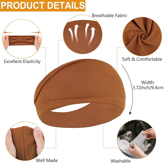 Wide Headbands for Women Trendy Women's Hair Bands Non Slip Yoga Workout Head Bands for Everyday Fashion Hair Accessories Band 6 Pack