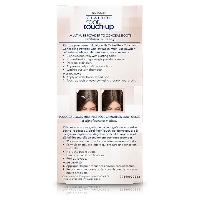 Clairol Root Touch-Up Temporary Concealing Powder, Black Hair Color, Pack of 1