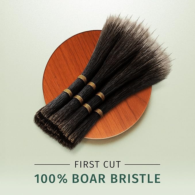 SHASH Classic German First Cut 100% Boar Bristle Hair Brush Since 1869 - Conditions Hair, Improves Texture, Exfoliates Scalp, Fine to Normal not for Coarse hair!
