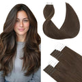 SURNEL Tape in Extensions Human Hair 22 inch #4 Chocolate Brown Tape in Hair Extensions 20 pcs 50g(#4-22)