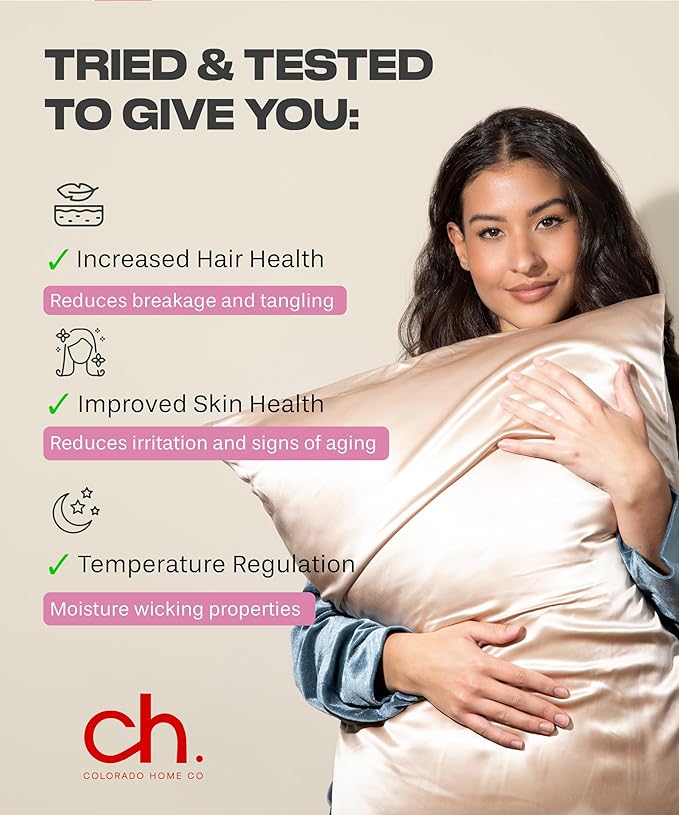 SUNDAYSILKS™ Premium Silk Pillow Cases | 100% Mulberry Silk Pillowcase with Zipper, All Sides Real 22 Momme Grade 6A Silk, Standard Queen, King Size [Pink Quartz]