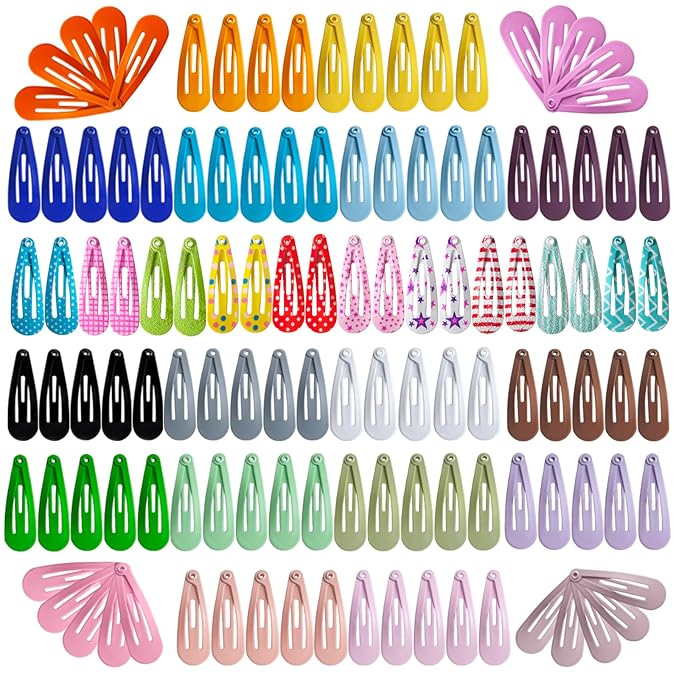 Premium Snap Mini Hair Clips - Kids Metal Non Slip Hair Bow Clips for Girls Toddlers Hair Accessories (Colorful 30 Colors)