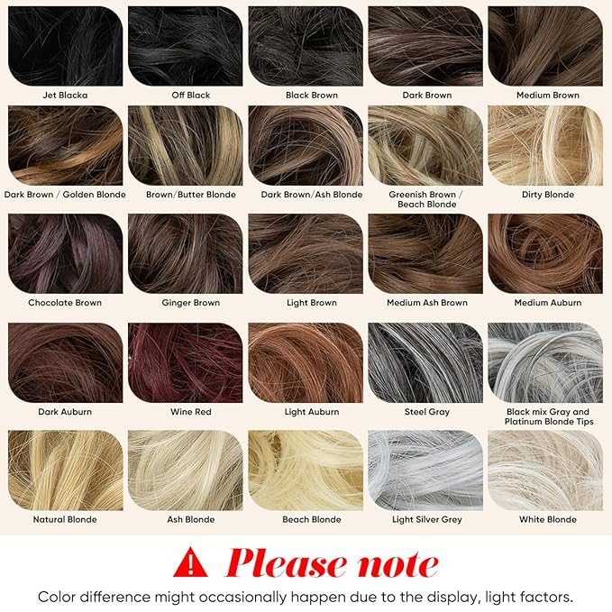 CJL HAIR Large Messy Bun Hair Piece Wavy Curly Scrunchies Synthetic Chignon Ponytail Hair Extensions Thick Updo Hairpieces for Women Beige Multi