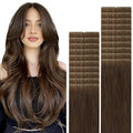 VINBAO Invisible Edge Tape in Extensions Human Hair Chocolate Brown 20pcs 45g 16in Seamless Injected Tape-in Hair Extensions Hand-Tied Pro Quality 16inch #4
