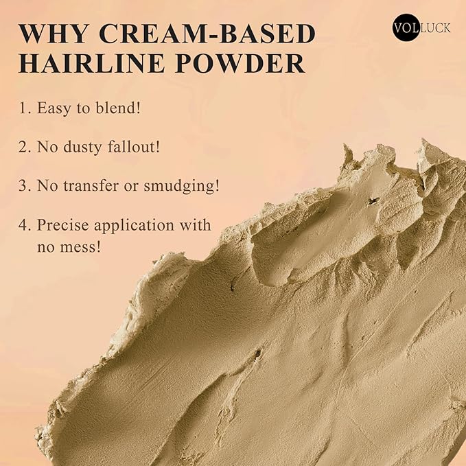 VOLLUCK Hairline Powder Instantly, Root Touch up Powder Hair Color Upgraded, Grey Root Cover up Conceals Hair Loss, Hairline Shadow for Women & Men for Thinning Hair Natural, Sweatproof (Light Blonde)