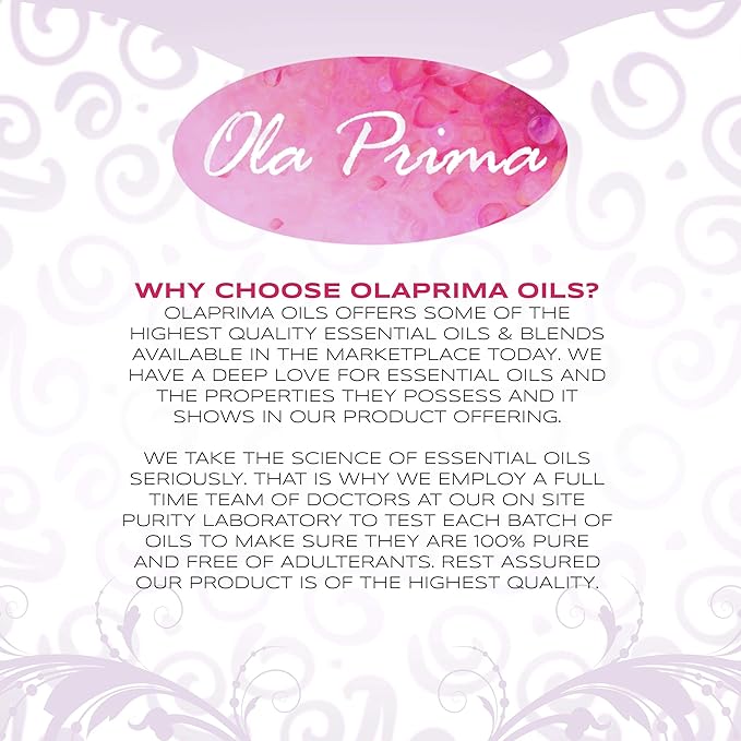 Ola Prima Rose Geranium Essential Oil Pure Therapeutic Grade for Aromatherapy Diffuser, Relaxation & Skincare (16oz Bulk)