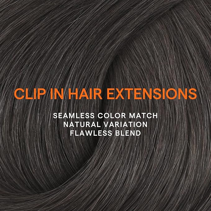 Full Shine Clip in Extensions Black Real Hair Extensions Clip in Human Hair for Thinning Hair Natural Black Tea 16 Inch 120 G 7 Pcs