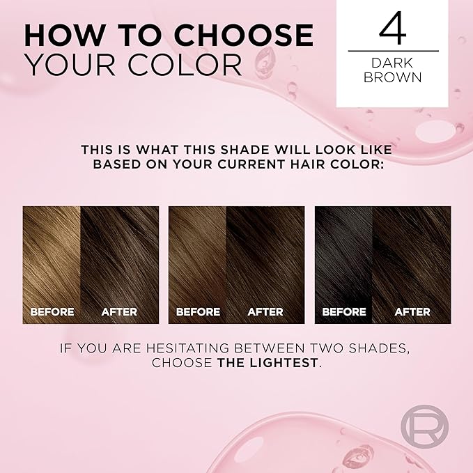 L'Oreal Paris Excellence Crème Permanent Hair Dye, Triple Care Hair Color with Pro-Keratine Complex for 100% Gray Hair Coverage, 4 Dark Brown, 1 Kit