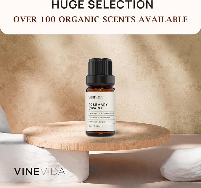VINEVIDA Rosemary Essential Oil - Undiluted Spain Oil - Candle & Soap Making - 10 mL