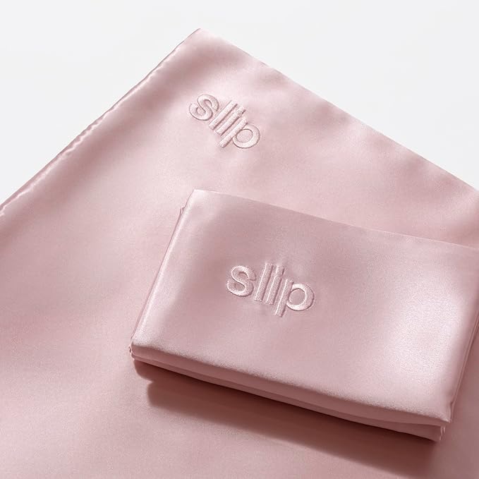 slip King Pure Silk Pillow Case - 100% Pure 22 Momme Mulberry Silk- King Size Standard Pillow Case - Anti-BedHead, Anti-Sleep Crease, Pink (20" x 36")