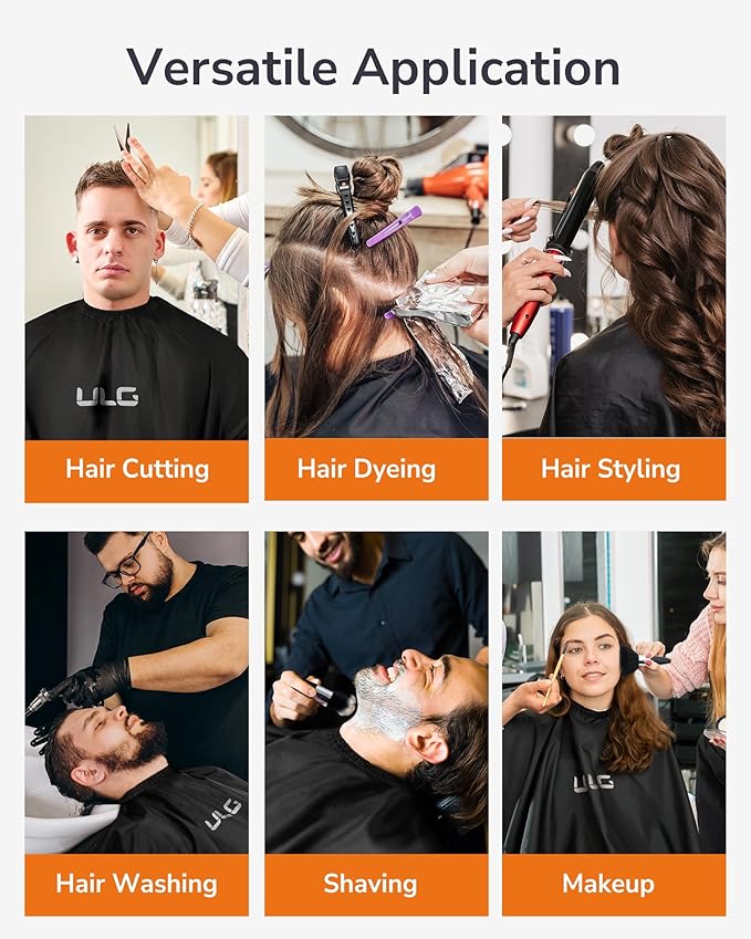 ULG Professional Hair Cutting Cape with Neck Duster Brush Waterproof Extra Large Size Salon Barber Cape Haircut Cape for Men