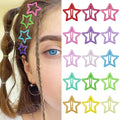 Star Hair Clips Multiple Colors Snap Hair Barrettes Non Slip Star Hair Accessories Metal Hair Clips for Girls Women -15 PCS 1.18"