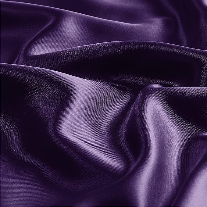 BEDELITE Satin Pillowcase with Zipper 2 Pack, Plum Purple Pillow Cases Standard Size, Super Soft and Cooling Similar to Silk Pillow Cases, Gift for Women Men(20x26 Inches)