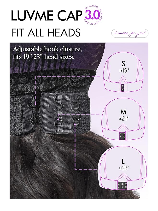 LUVME HAIR 7x6 HD Lace All-Day Comfort Wig with Bangs 200% Density Hair PartingMax Lace Wigs Loose Body Wave Lace Front Wigs Human Hair Pre Cut Plucked Lace Frontal Glueless 24 Inches