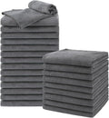 Salon Towels 24 Pack, Super Soft Microfiber Gym Towels, Highly Absorbent Hair-Drying Cloth for Gym, Bath, Spa Use and Home Beauty Care - Grey (16x29 inch)