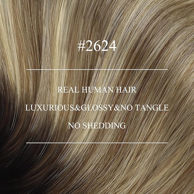 YoungSee Nano Ring Hair Extensions Human Hair Balayage Darkest Brown with Blonde Nano Tip Human Hair Extensions for Short Hair Pre Bonded Real Hair Nano Extension Straight Add Volume 50g/50s 14in