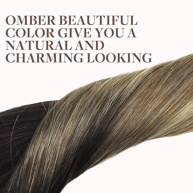 GOO GOO Clip in Hair Extensions Real Human Hair, Remy Human Hair Extensions Clip ins for Women, Natural Human Hair, 16inch 120g 7Pcs, 2/6/18 Balayage Brown to Dirty Blonde