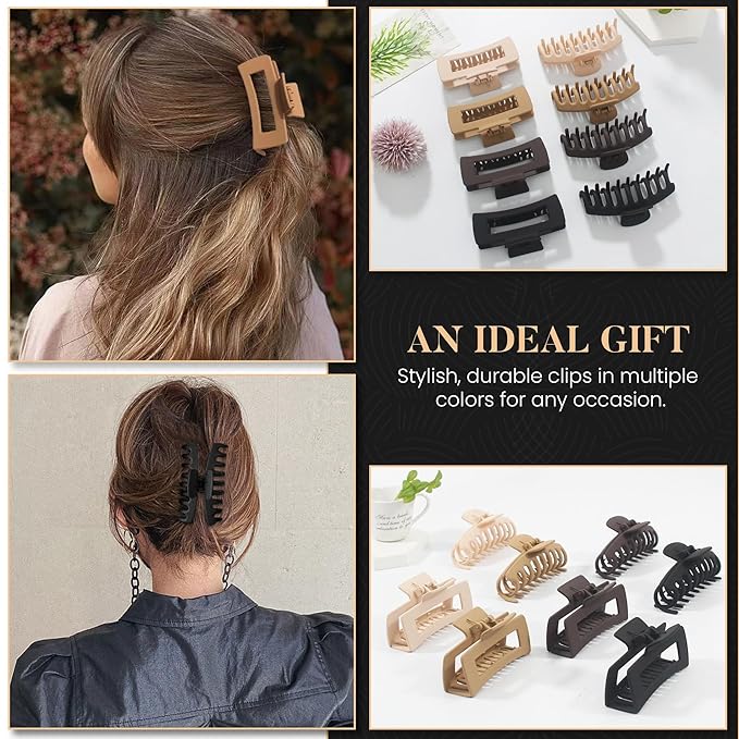 8 Pcs Hair Claw Clips for Women Hair Clips for Women | Claw Clips for Thick Hair Clips for Non Slip Strong Hold | Hair Accessories for Girls