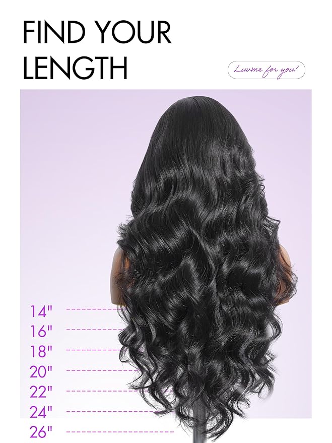 LUVME HAIR All-Day Comfort 100% Human Hair Loose Body Wave 5x5 Lace Front Wig Glueless Wigs Human Hair Pre Plucked Pre Cut Long Black Wig Lace Closure Wigs Frontal Wigs