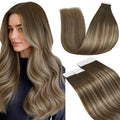 LaaVoo Human Hair Tape in Extensions Balayage Light Brown to Ash Brown Hair Extensions Tape in Real Human Hair Seamless Tape in Hair Extensions Human Hair Skin Weft 20 Inch 20pcs 50g