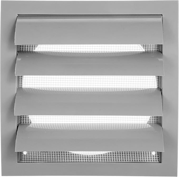 Repa Market 6 Inch Gray Dryer Vent Hood/Duct Cover for Walls or Ducting/ABS Plastic Grille with Flaps & Insect Screen/Exhaust and Dryer Vent Covers for Indoor & Outdoor Use