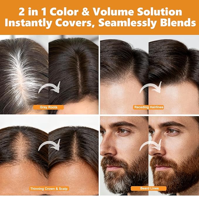Root Touch Up Hair Color Spray–4oz, Sweat-Resistant & Natural, Instant Gray Hair Cover Up, Temporary Root Concealer Hair Filler Dye Spray for Hairline, Scalp&Thinning–Natural Black–Women & Men