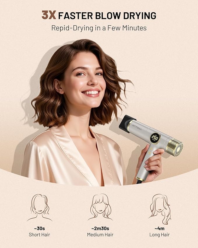 Dual Voltage Travel Hair Dryer with Diffuser - 2000W High-Speed Ionic Diffuser Hair Dryers Gift for Women, Fast Drying, Low Noise, Lightweight, No Heat Damage, European Travel 110V-120V/220V-240V